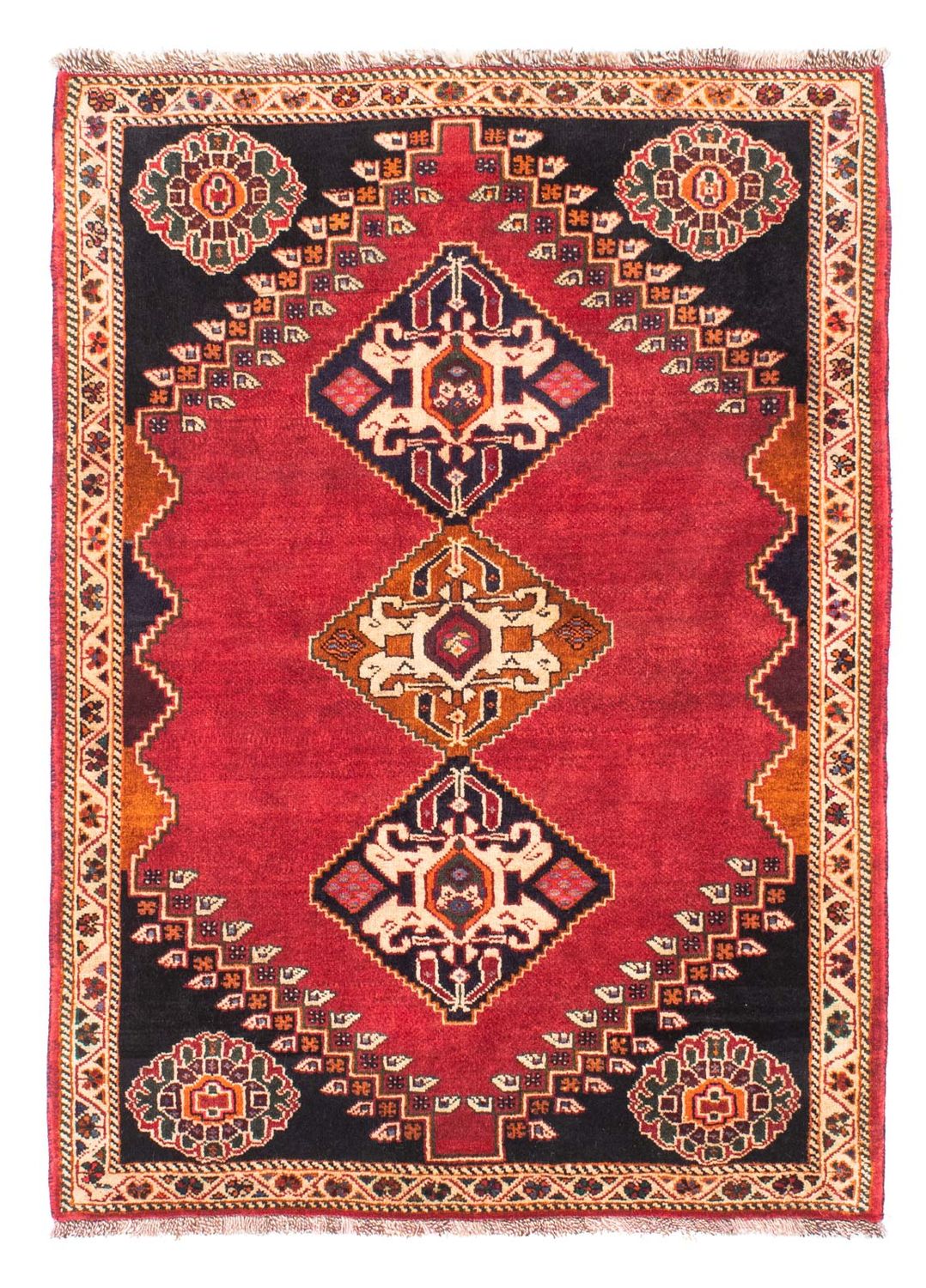 Persisk tæppe - Nomadisk - 155 x 110 cm - mørkerød