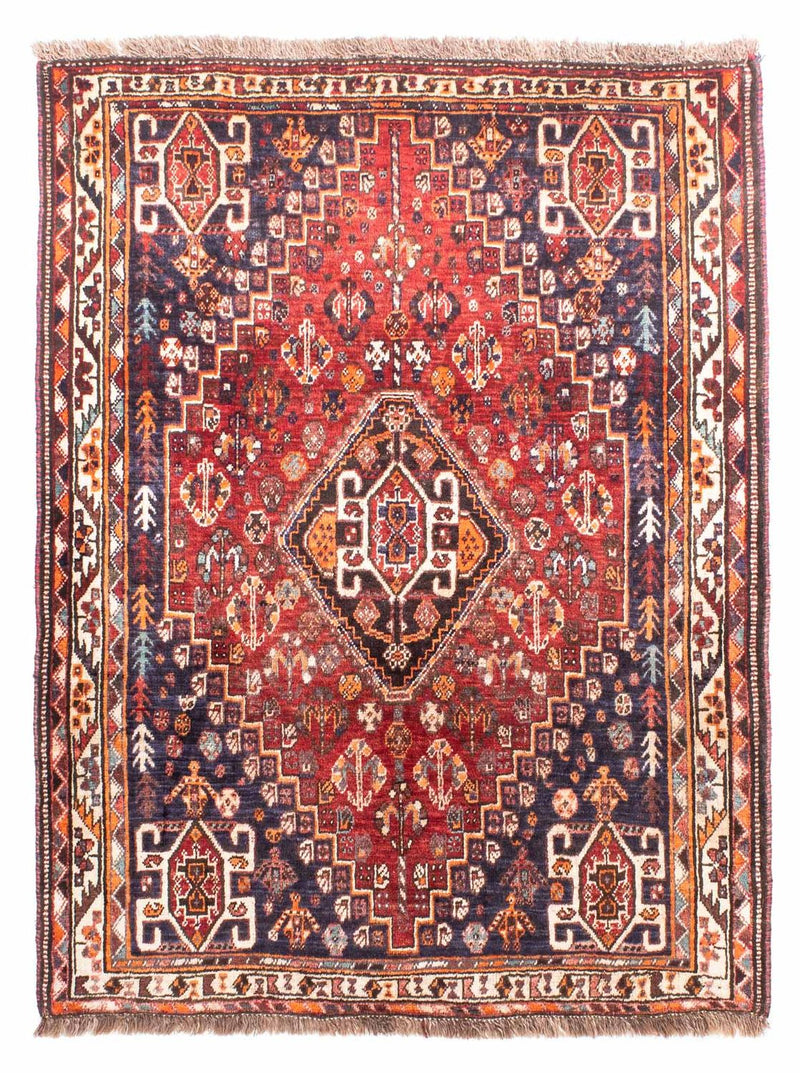Persisk tæppe - Nomadisk - 160 x 119 cm - mørkerød
