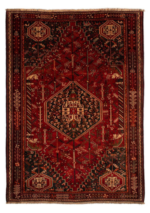 Persisk tæppe - Nomadisk - 305 x 214 cm - mørkerød