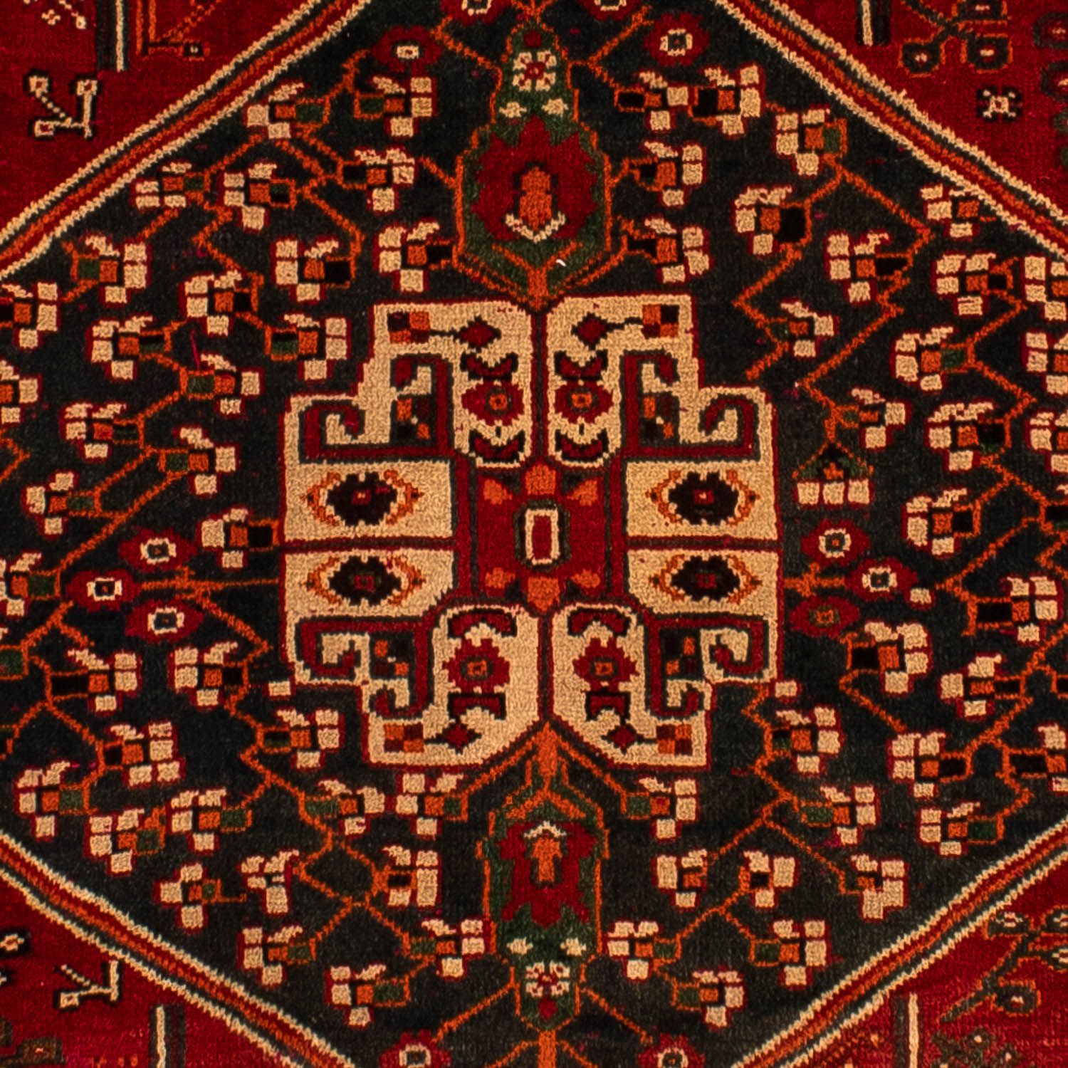 Persisk tæppe - Nomadisk - 305 x 214 cm - mørkerød