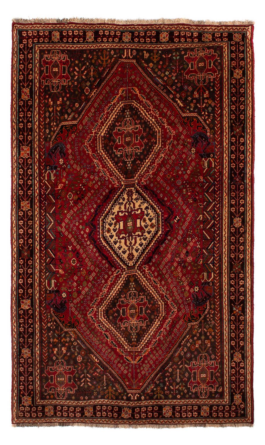 Persisk tæppe - Nomadisk - 280 x 177 cm - mørkerød