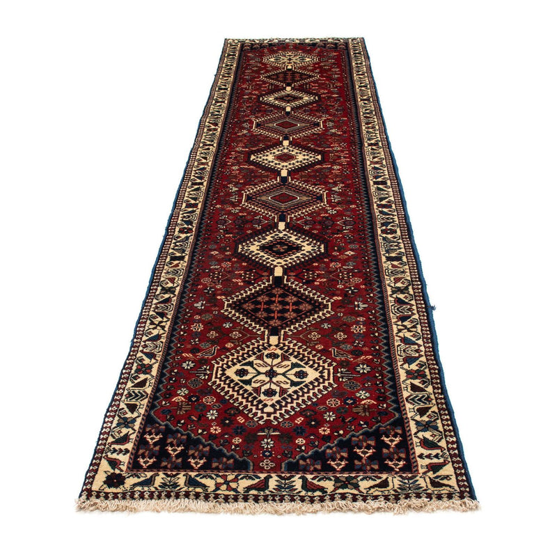 Løber Persisk tæppe - Nomadisk - 380 x 78 cm - mørkerød