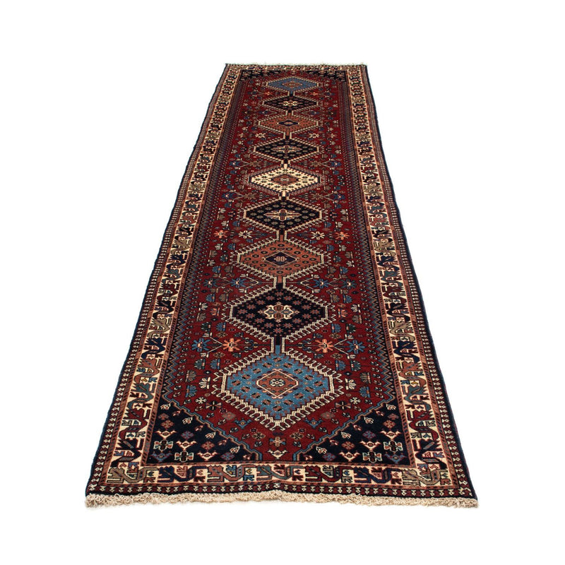 Løber Persisk tæppe - Nomadisk - 373 x 80 cm - mørkerød