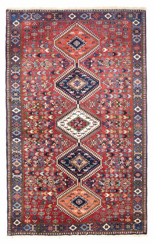 Persisk tæppe - Nomadisk - 217 x 130 cm - mørkerød