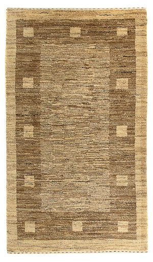 Gabbeh-tæppe - Indus - 126 x 77 cm - lys brun