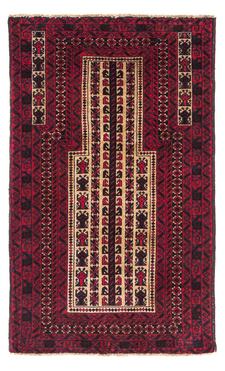 Baluch-tæppe - 130 x 82 cm - mørkerød