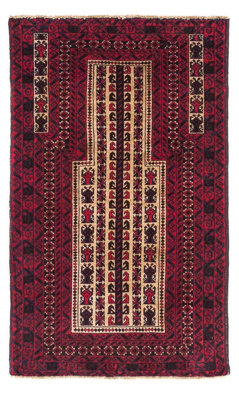 Baluch-tæppe - 130 x 82 cm - mørkerød