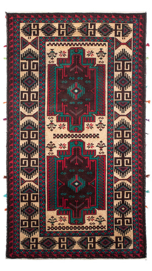 Baluch-tæppe - 139 x 77 cm - beige