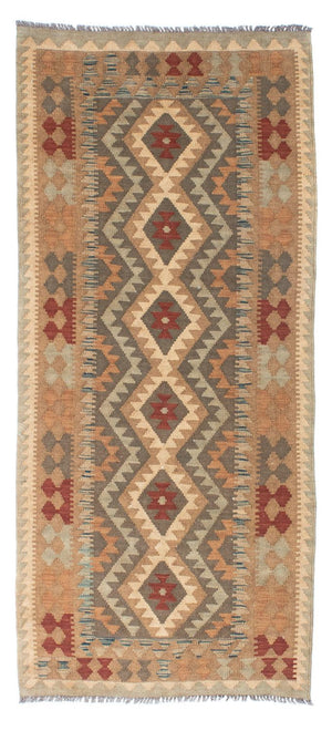 Løber Kelim-tæppe - orientalsk - 192 x 83 cm - lys brun