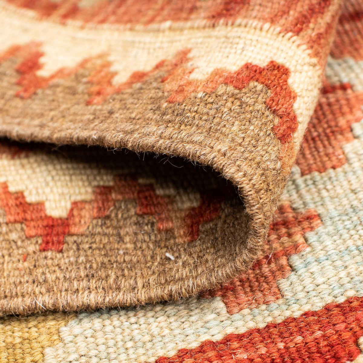 Løber Kelim-tæppe - orientalsk - 193 x 84 cm - lysrød