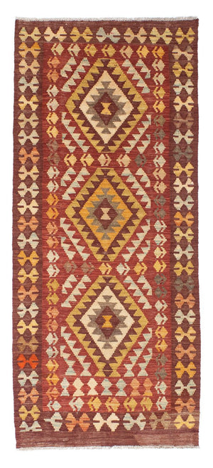 Løber Kelim-tæppe - orientalsk - 189 x 78 cm - mørkerød