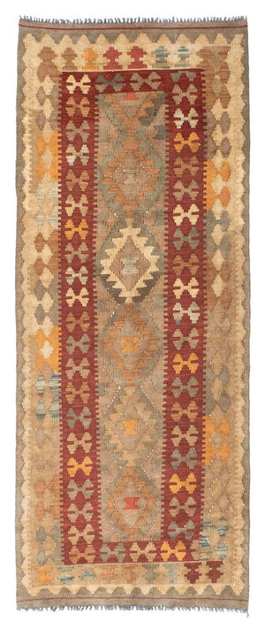 Løber Kelim-tæppe - orientalsk - 198 x 81 cm - lys brun