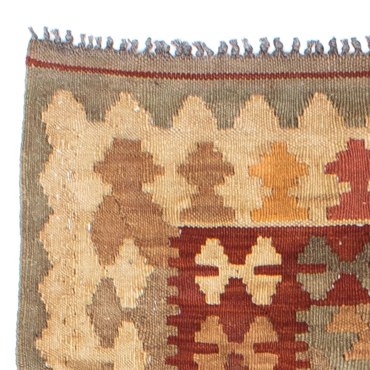 Løber Kelim-tæppe - orientalsk - 198 x 81 cm - lys brun