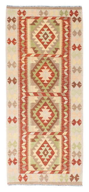 Løber Kelim-tæppe - orientalsk - 196 x 86 cm - beige