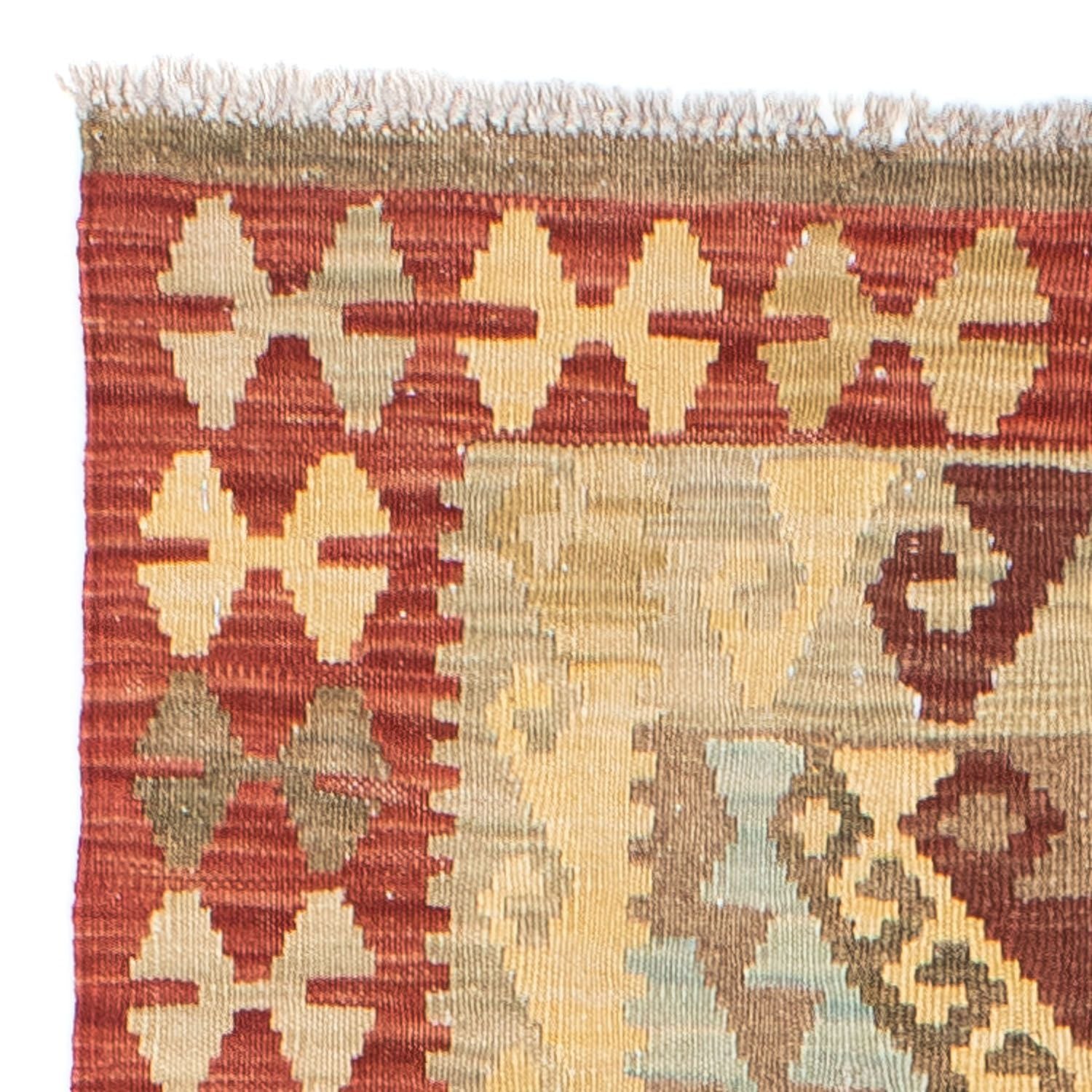Løber Kelim-tæppe - orientalsk - 201 x 73 cm - rød