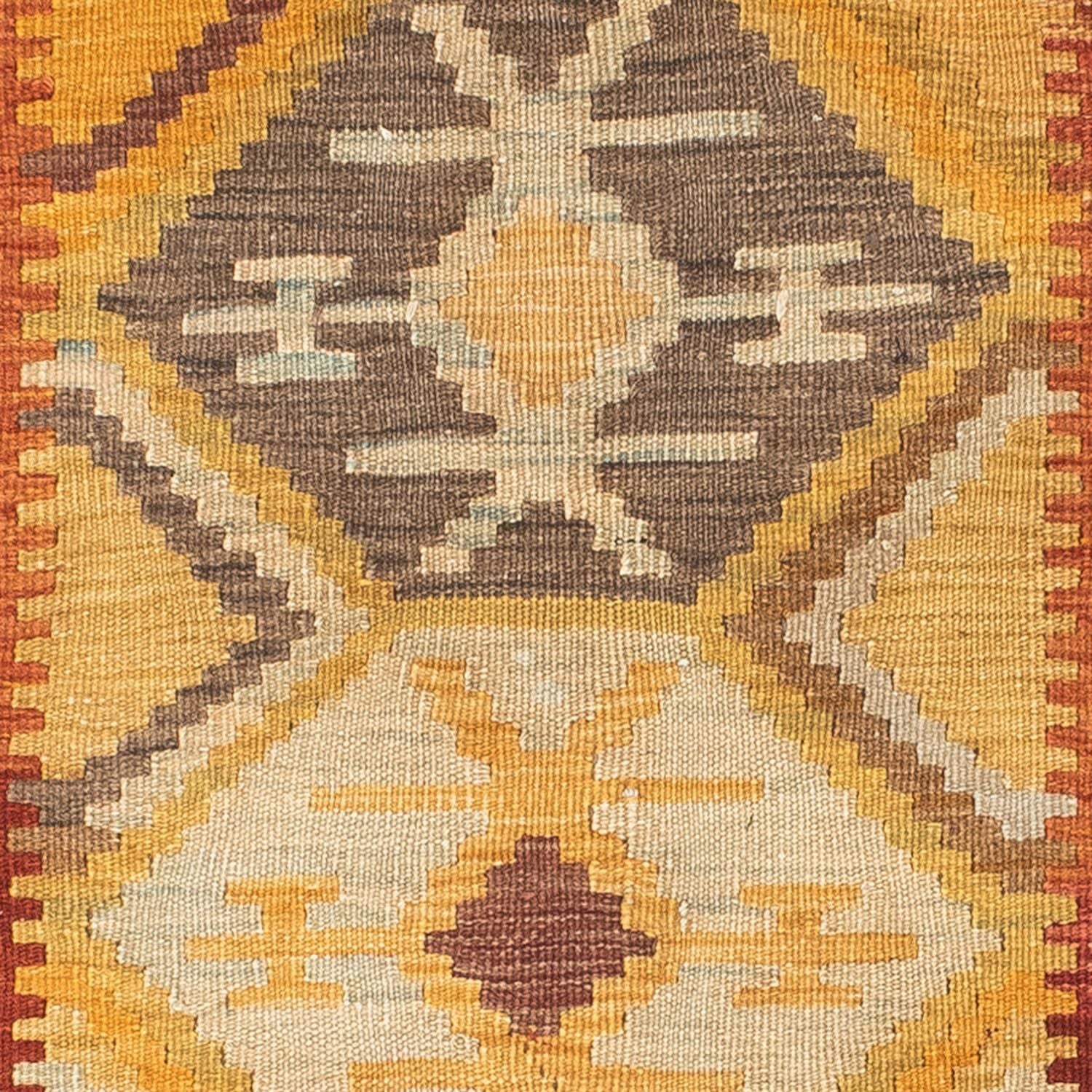 Løber Kelim-tæppe - orientalsk - 185 x 75 cm - guld