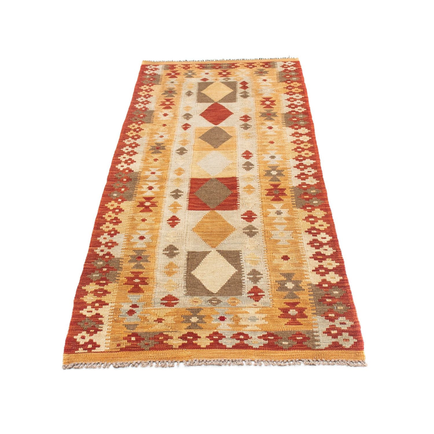 Løber Kelim-tæppe - orientalsk - 196 x 72 cm - beige