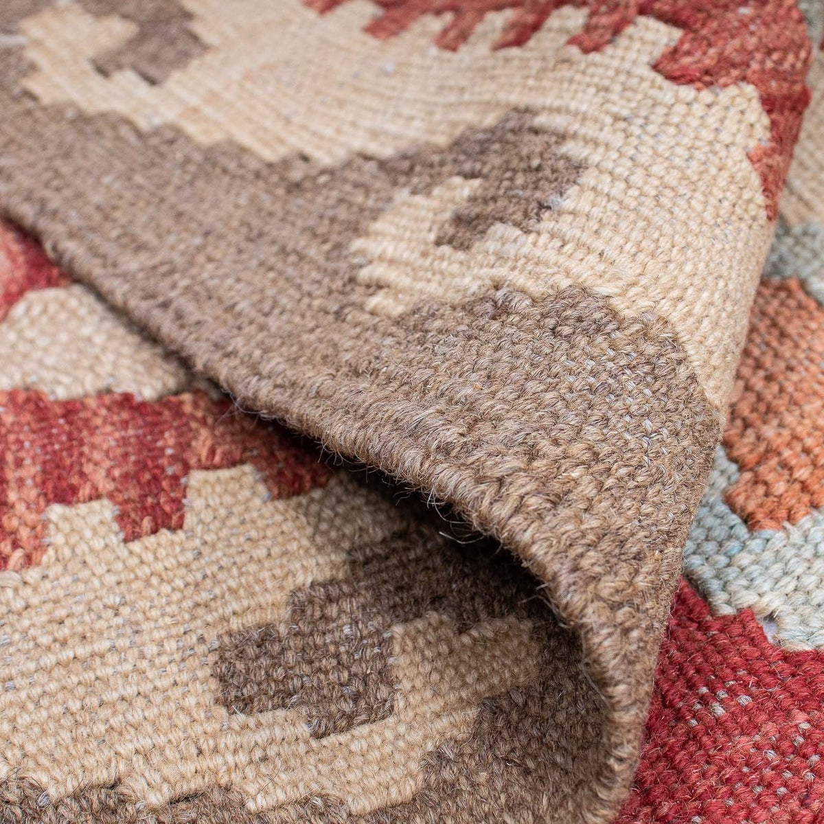 Kelim-tæppe - orientalsk - 203 x 145 cm - flerfarvet