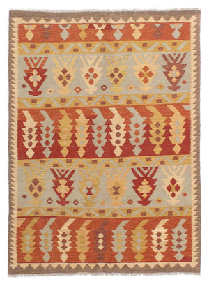 Kelim-tæppe - orientalsk - 193 x 142 cm - flerfarvet