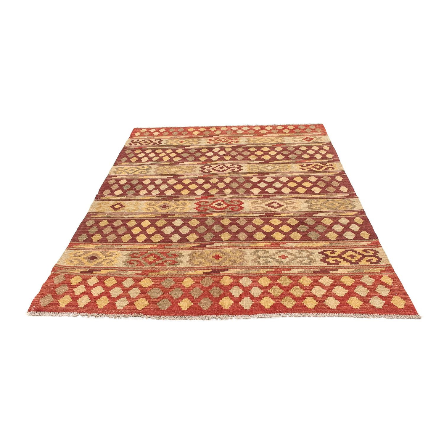 Kelim-tæppe - orientalsk - 202 x 147 cm - flerfarvet