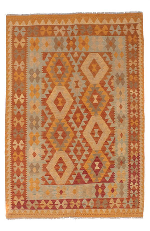 Kelim-tæppe - orientalsk - 206 x 141 cm - flerfarvet