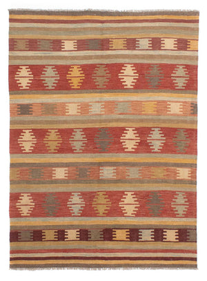 Kelim-tæppe - orientalsk - 202 x 142 cm - flerfarvet