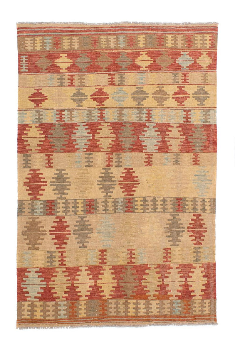 Kelim-tæppe - orientalsk - 196 x 152 cm - flerfarvet