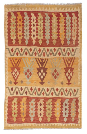 Kelim-tæppe - orientalsk - 195 x 146 cm - flerfarvet