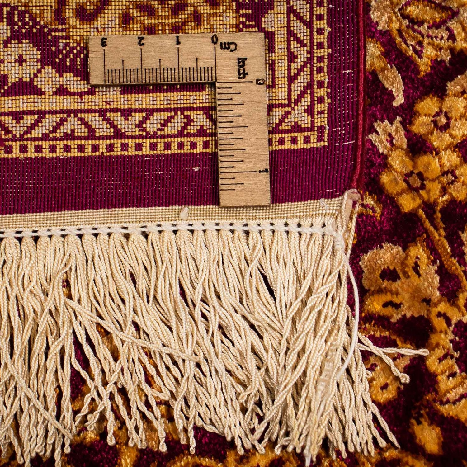 Silketæppe - Ghom Silk - Premium - 216 x 132 cm - mørkeblå