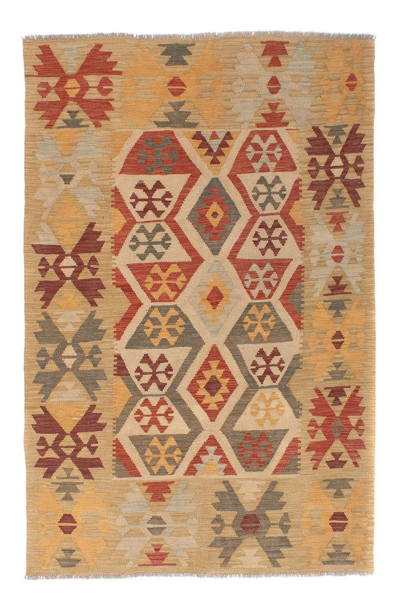 Kelim-tæppe - orientalsk - 194 x 144 cm - flerfarvet