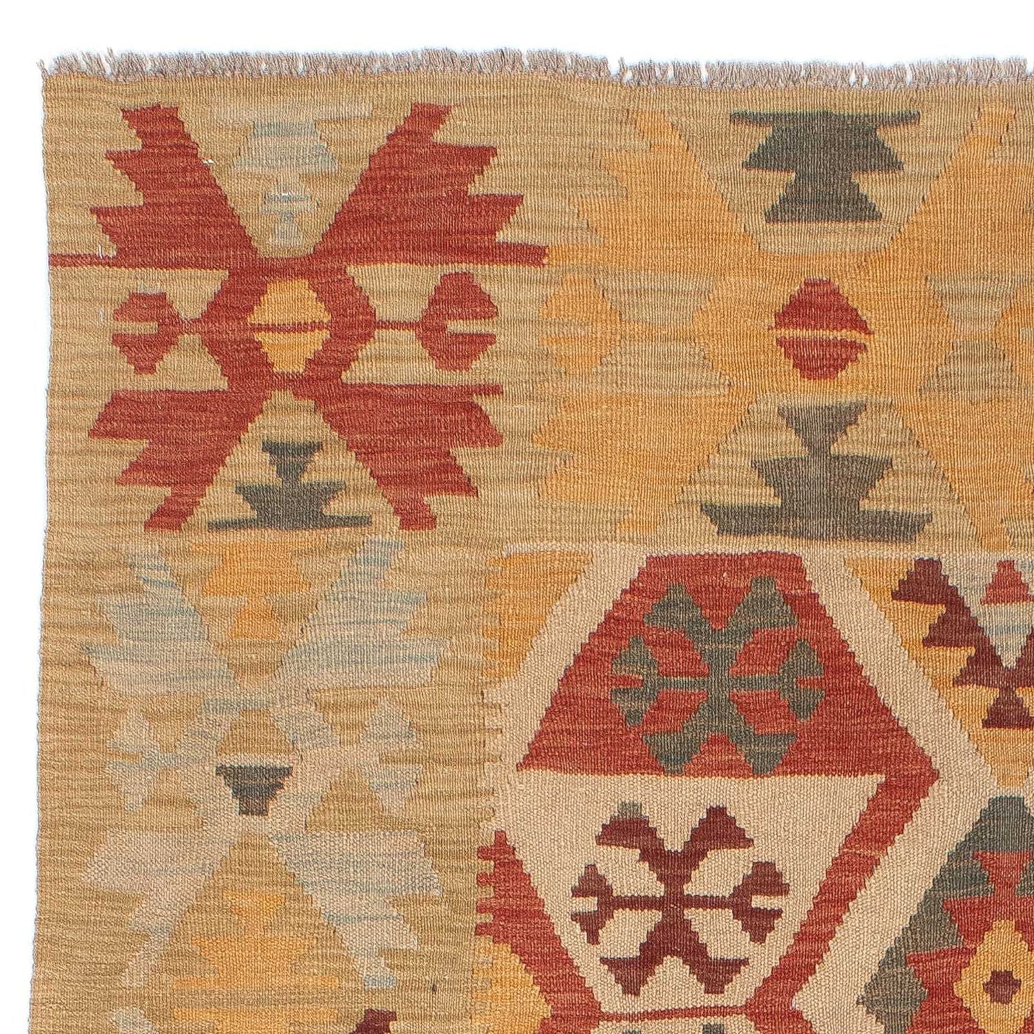 Kelim-tæppe - orientalsk - 194 x 144 cm - flerfarvet