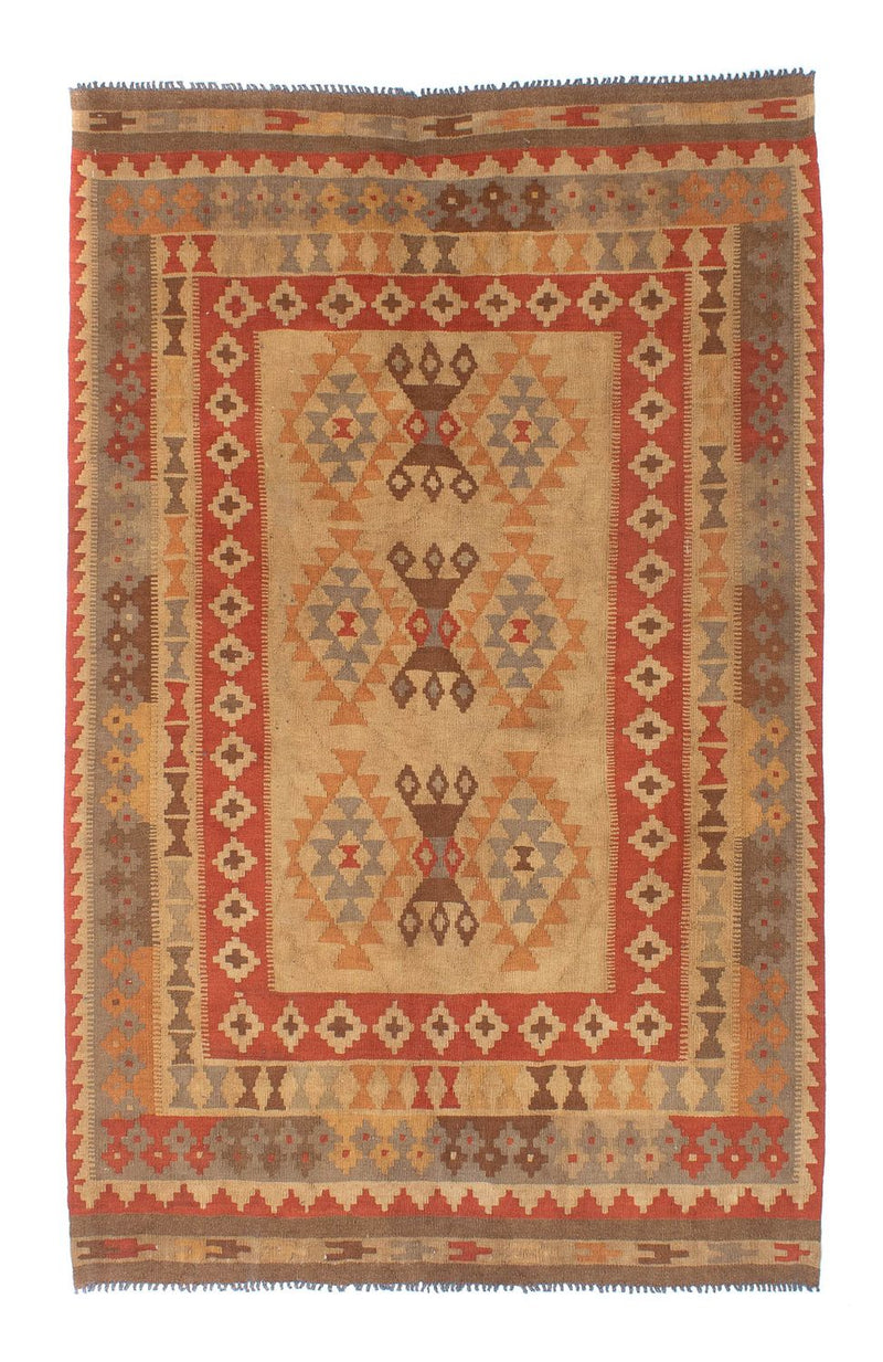 Kelim-tæppe - orientalsk - 201 x 144 cm - flerfarvet
