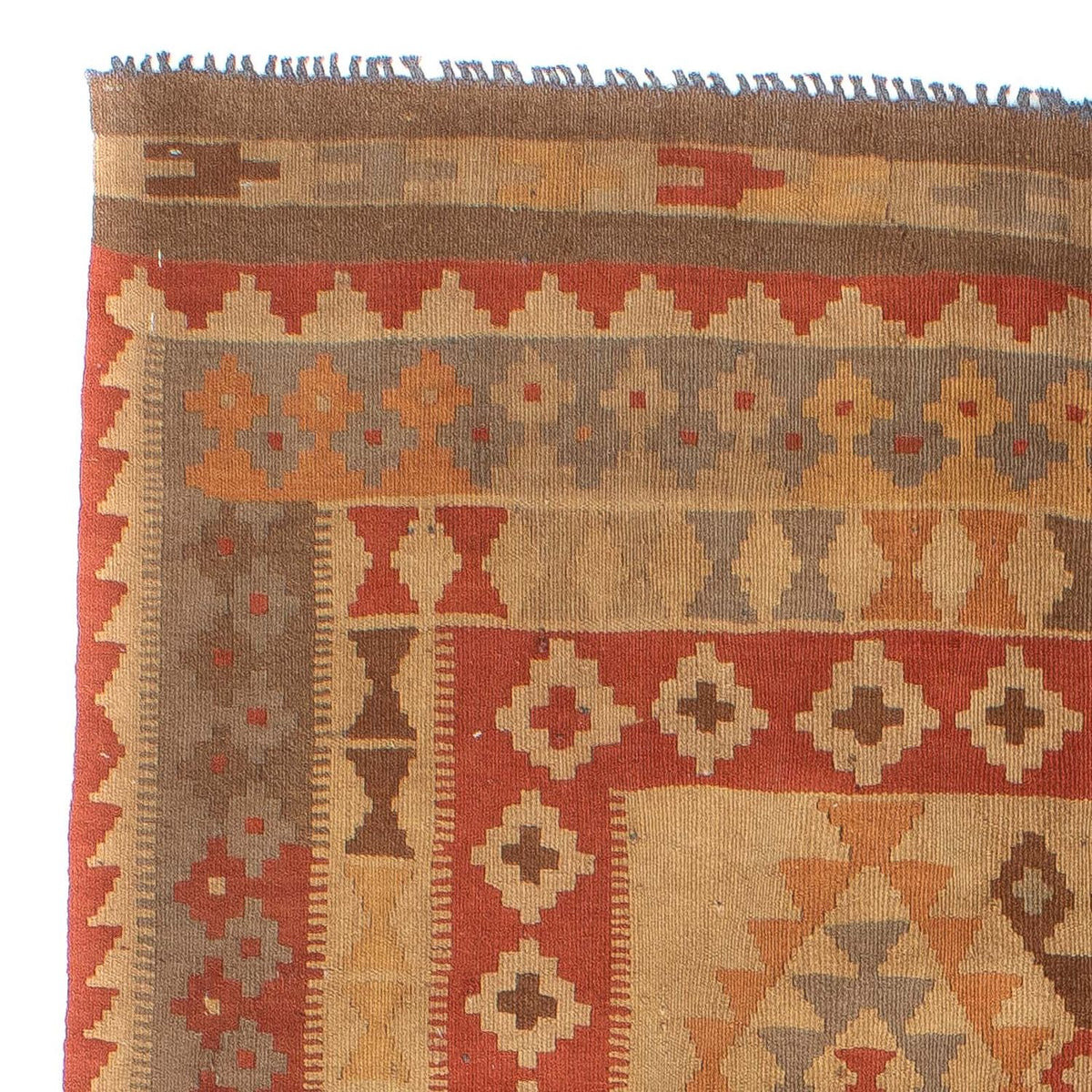 Kelim-tæppe - orientalsk - 201 x 144 cm - flerfarvet