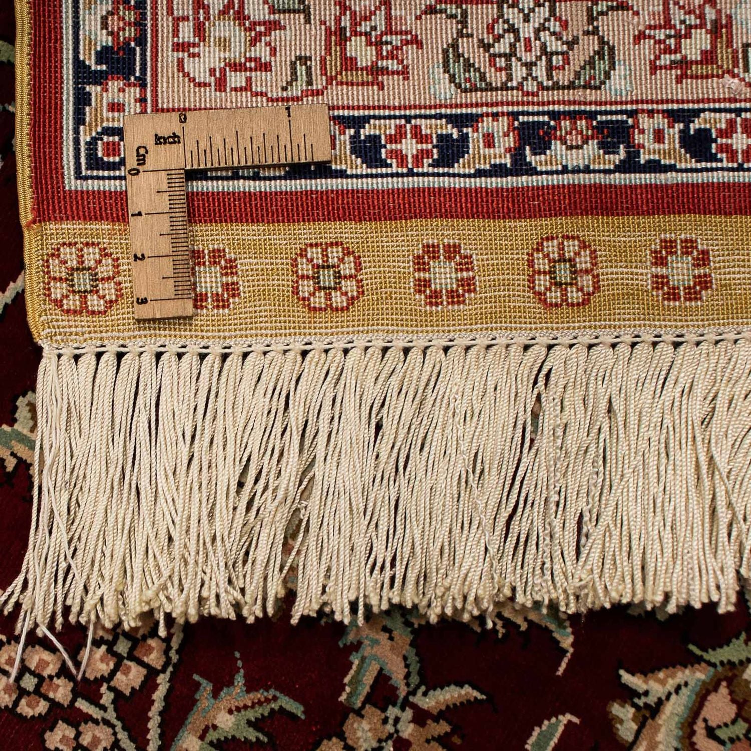 Silketæppe - Ghom Silk - Premium - 216 x 132 cm - mørkeblå