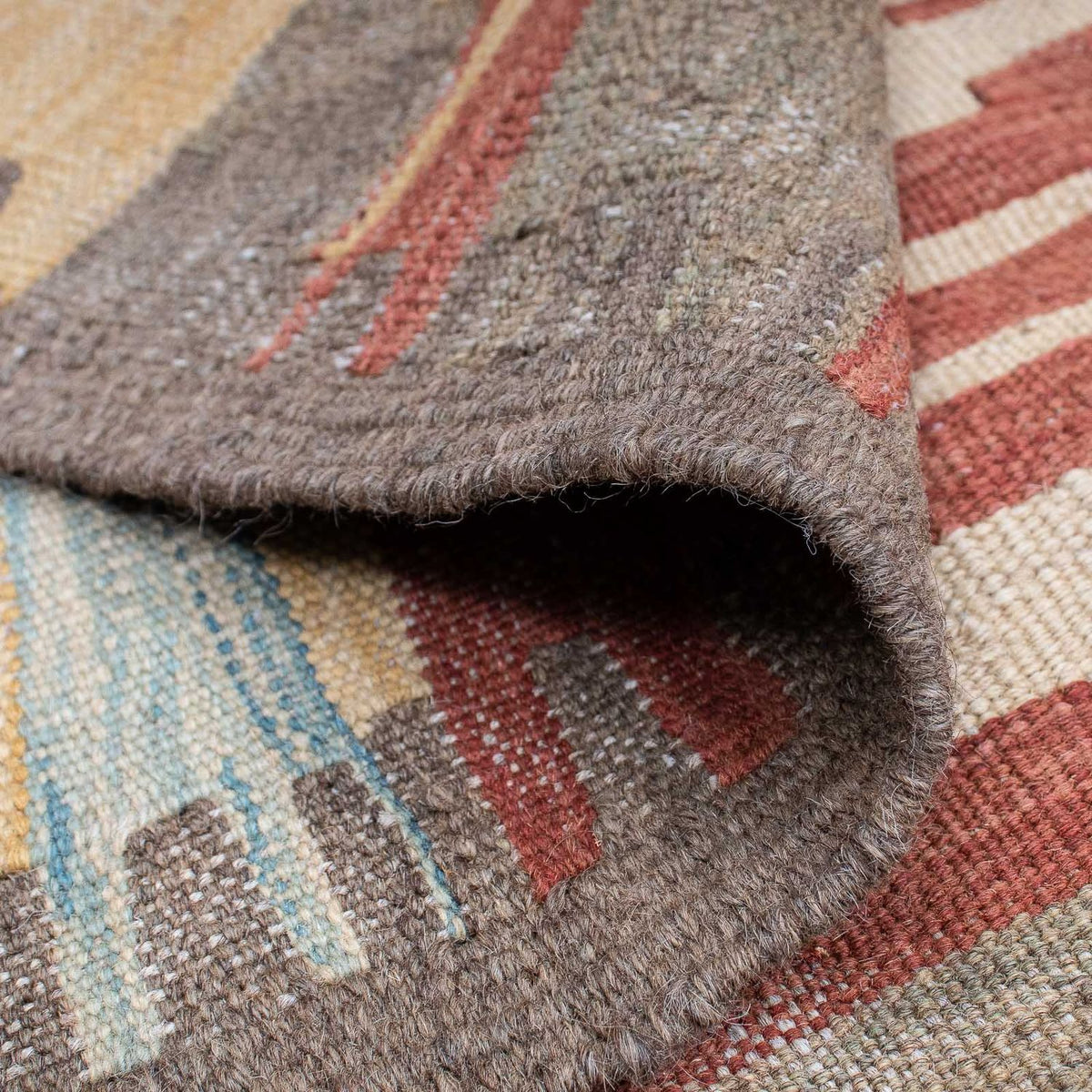 Kelim-tæppe - orientalsk - 190 x 146 cm - flerfarvet