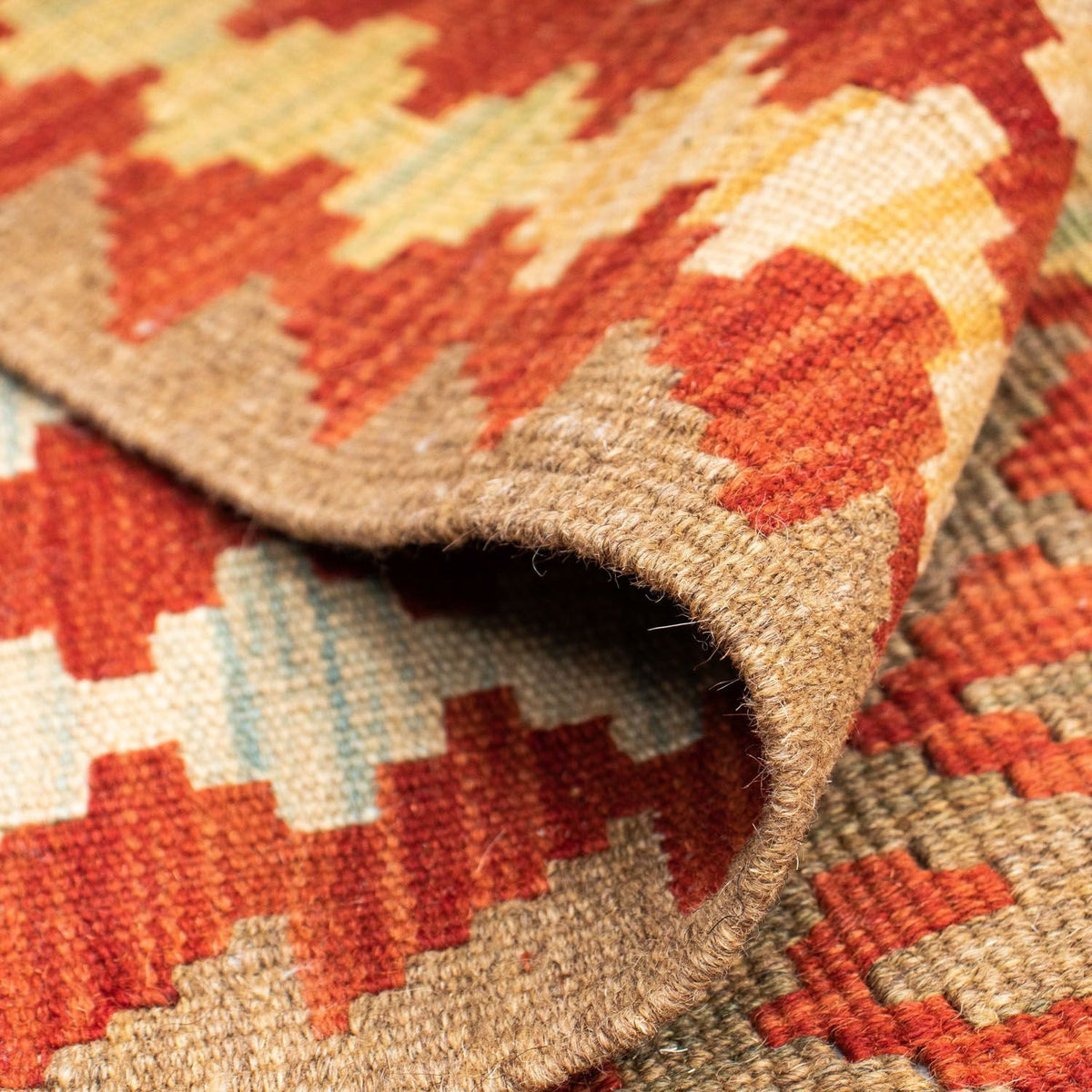 Løber Kelim-tæppe - orientalsk - 196 x 78 cm - beige