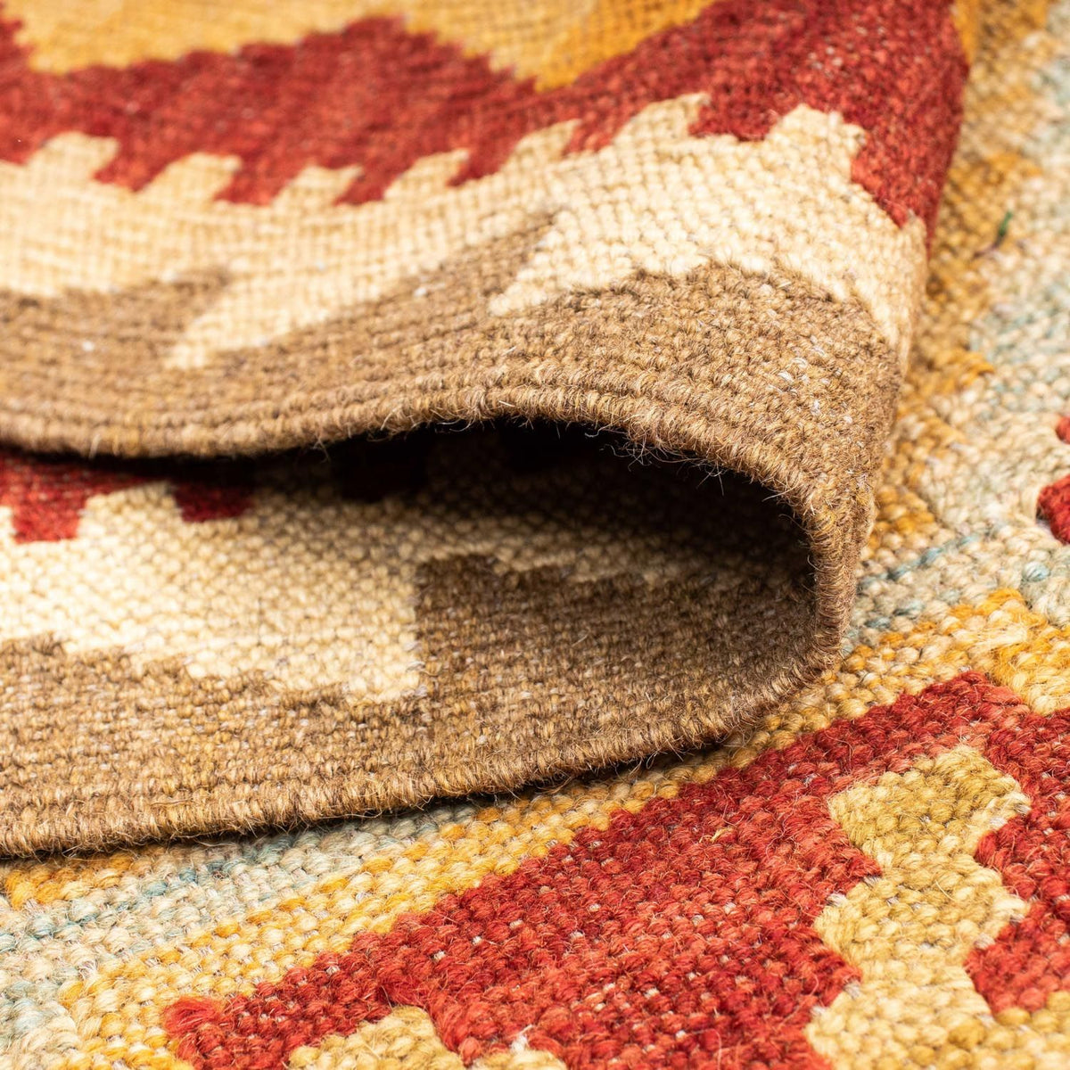 Løber Kelim-tæppe - orientalsk - 196 x 76 cm - lys brun