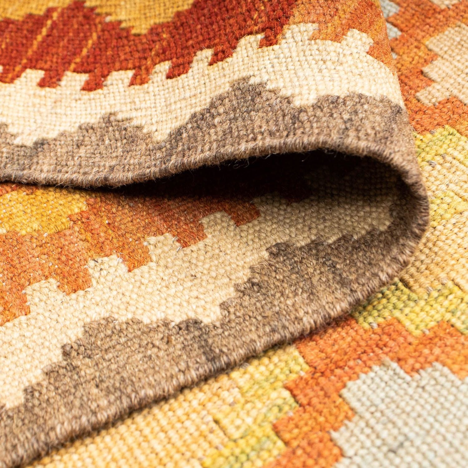 Løber Kelim-tæppe - orientalsk - 202 x 76 cm - beige