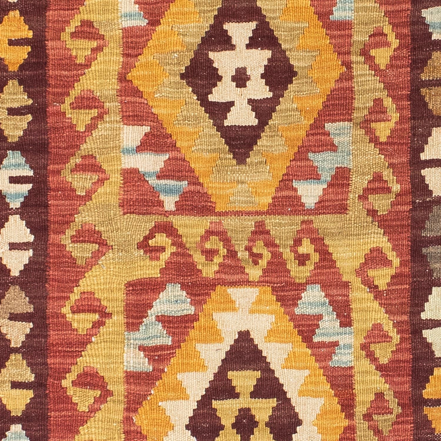 Løber Kelim-tæppe - orientalsk - 204 x 77 cm - rød