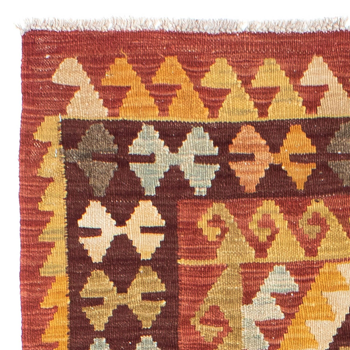 Løber Kelim-tæppe - orientalsk - 204 x 77 cm - rød