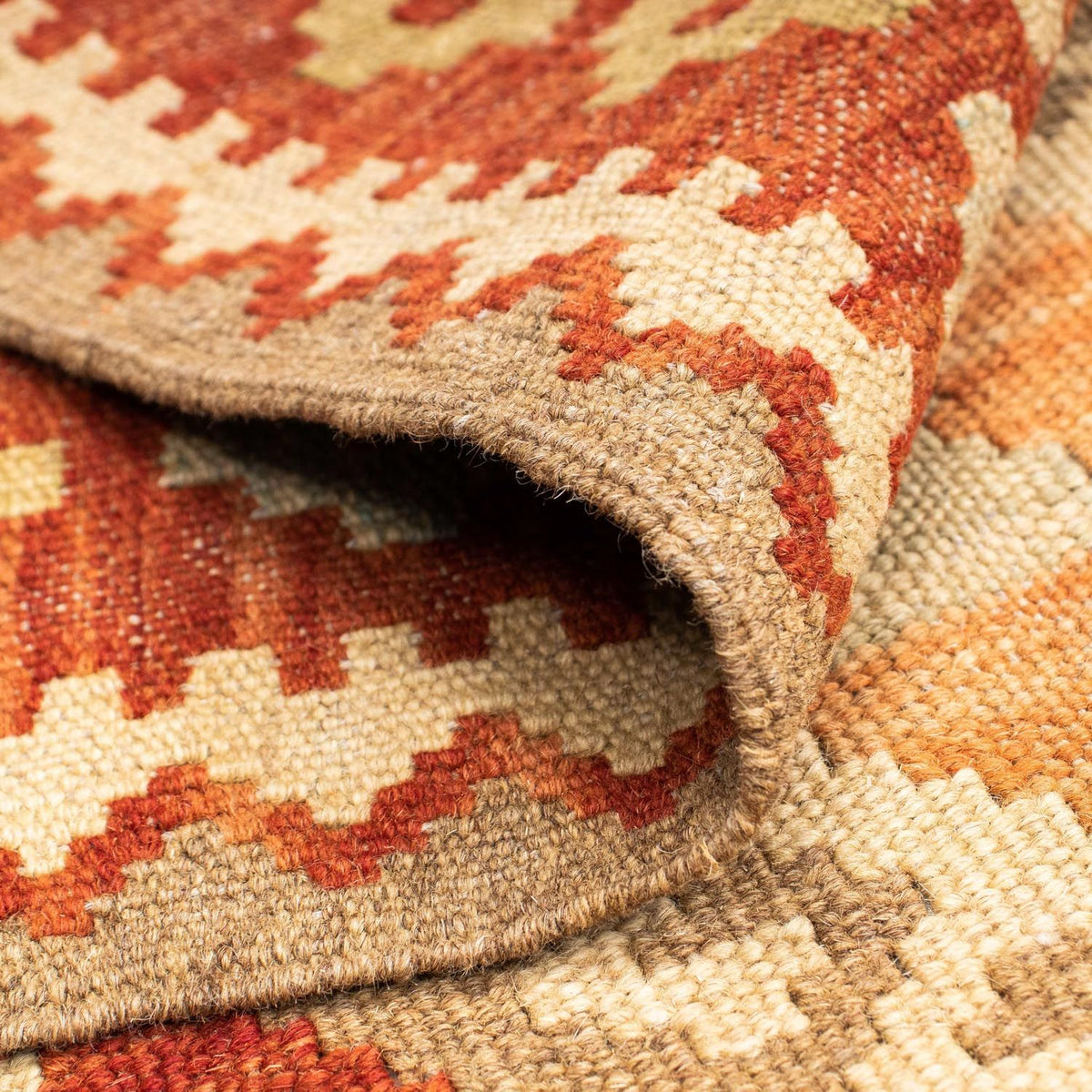 Løber Kelim-tæppe - orientalsk - 200 x 75 cm - beige