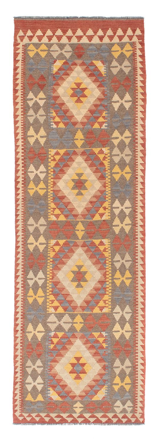 Løber Kelim Carpet - Splash - 200 x 65 cm - rød