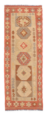 Løber Kelim Carpet - Splash - 199 x 67 cm - beige