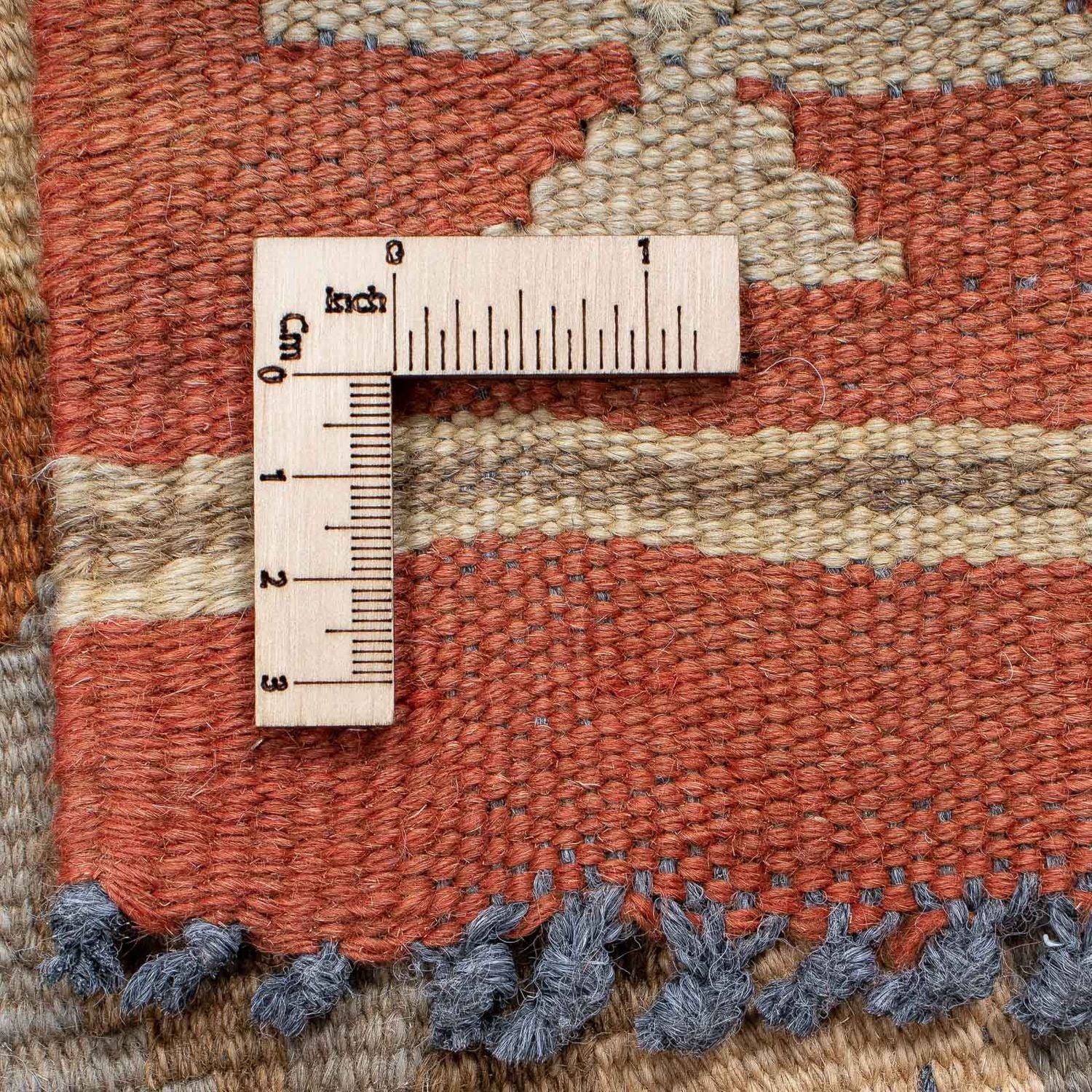 Løber Kelim Carpet - Splash - 199 x 67 cm - beige