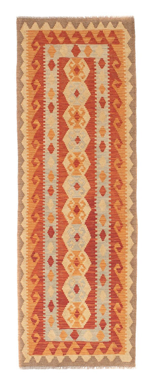 Løber Kelim Carpet - Splash - 197 x 63 cm - rød