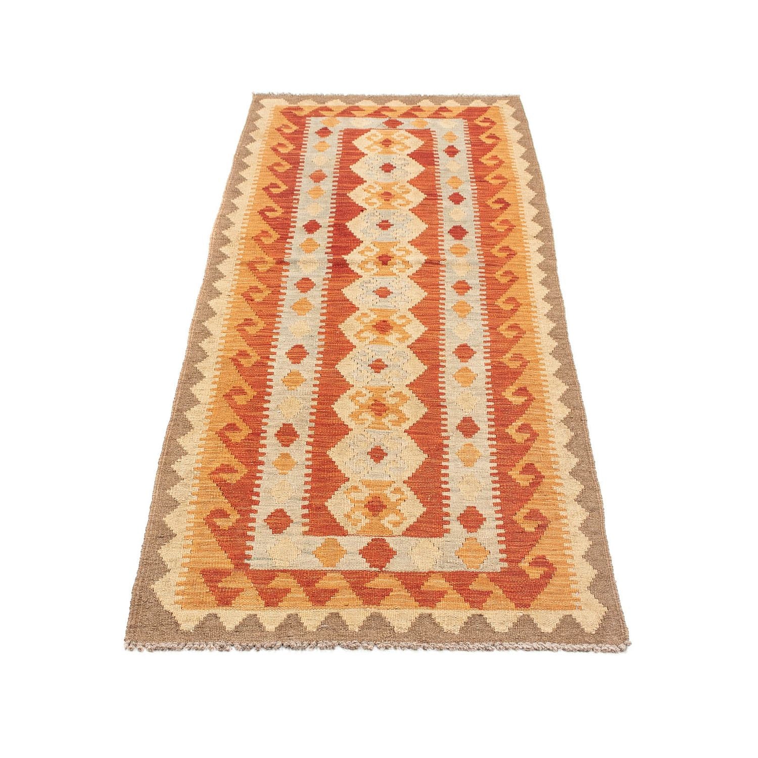 Løber Kelim Carpet - Splash - 197 x 63 cm - rød