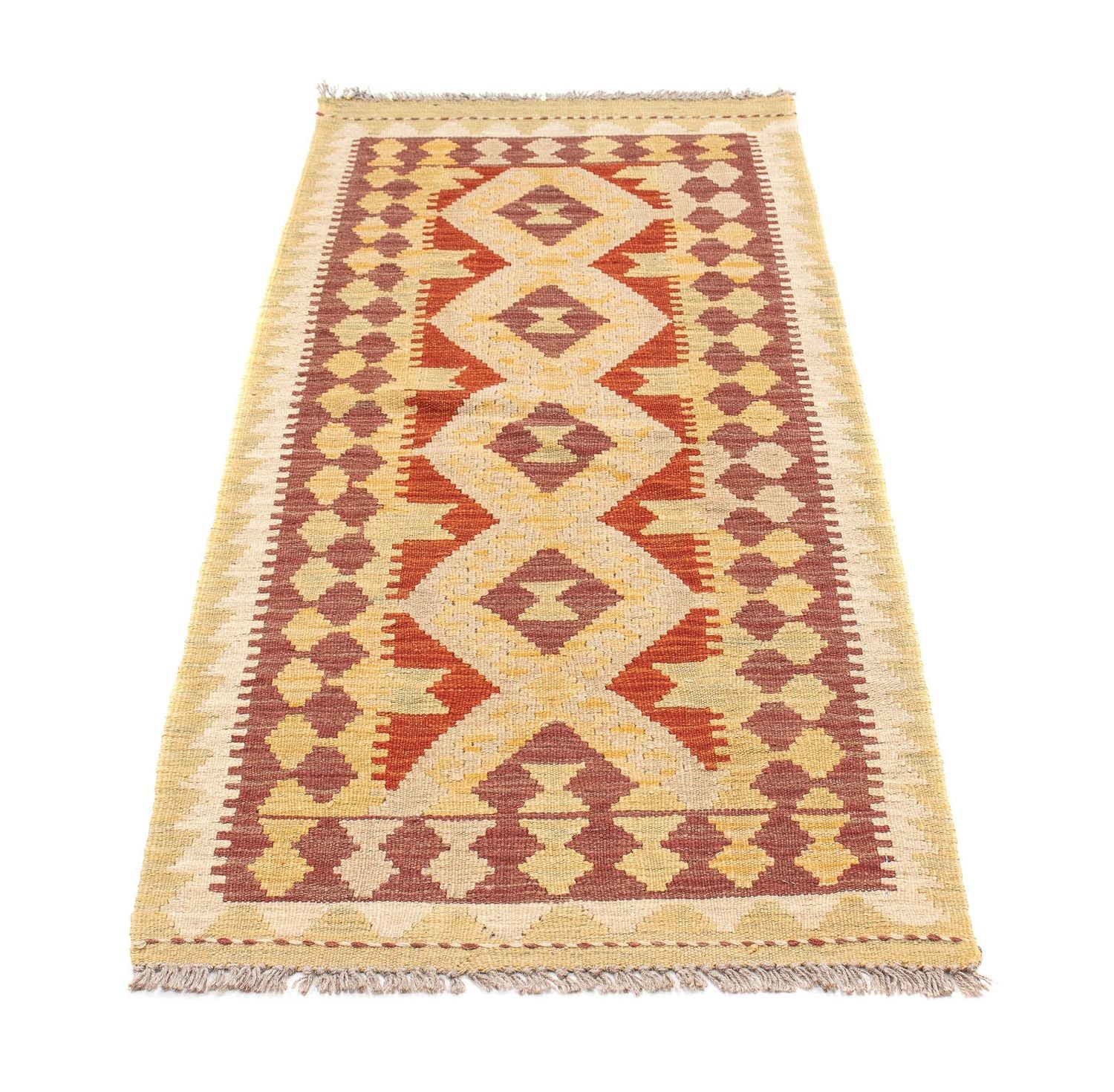 Løber Kelim Carpet - Splash - 152 x 61 cm - flerfarvet