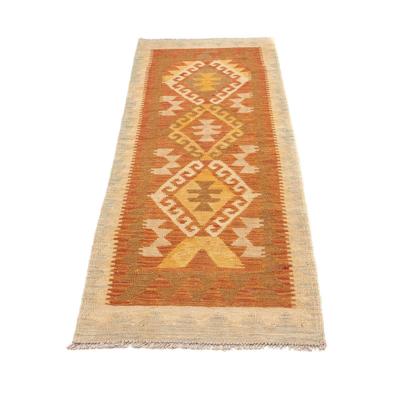 Løber Kelim Carpet - Splash - 200 x 60 cm - rust