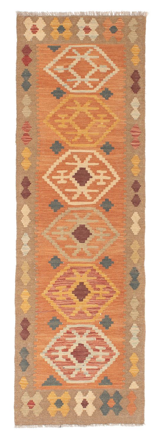 Løber Kelim Carpet - Splash - 200 x 62 cm - brun