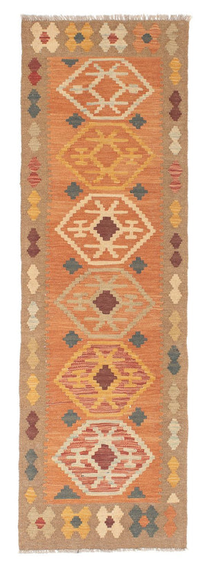 Løber Kelim Carpet - Splash - 200 x 62 cm - brun